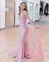 Sexy Mermaid Pink Prom Dresses Deep V-Neck VIP Fashion Lace Long Prom Formal Party Gowns 2021 New